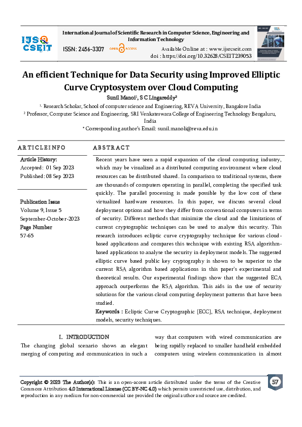 (PDF) An efficient Technique for Data Security using Improved Elliptic ...