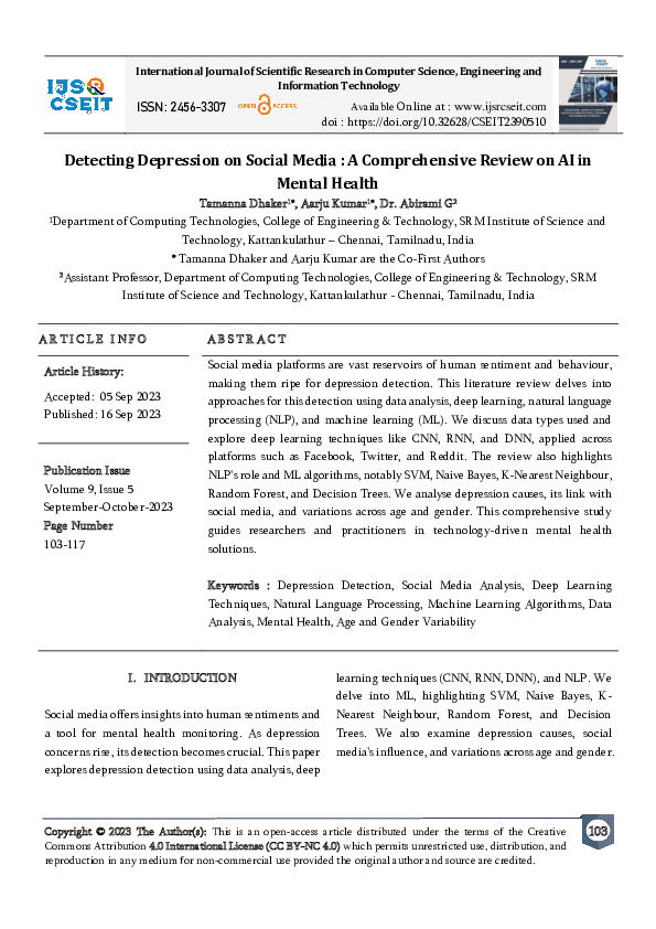 (PDF) Detecting Depression on Social Media : A Comprehensive Review of ...