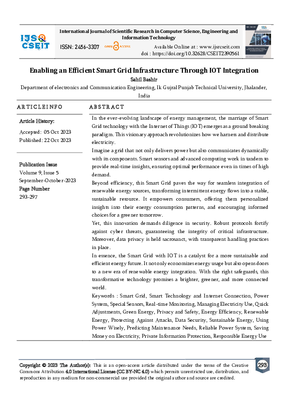 (PDF) Enabling An Efficient Smart Grid Infrastructure Through IOT ...