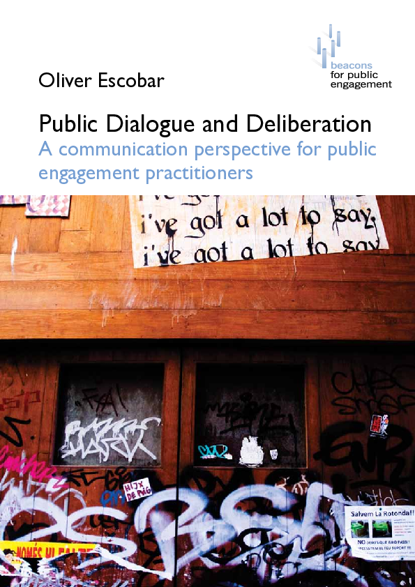 (PDF) Public Dialogue and Deliberation: A communication perspective for ...