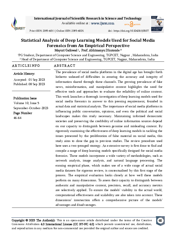 (PDF) Statistical Analysis of Deep Learning Models Used for Social ...