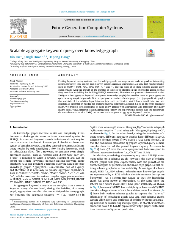(PDF) Scalable aggregate keyword query over knowledge graph