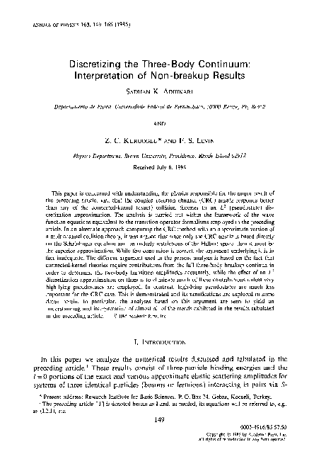 (PDF) Discretizing the three-body continuum: Interpretation of non ...