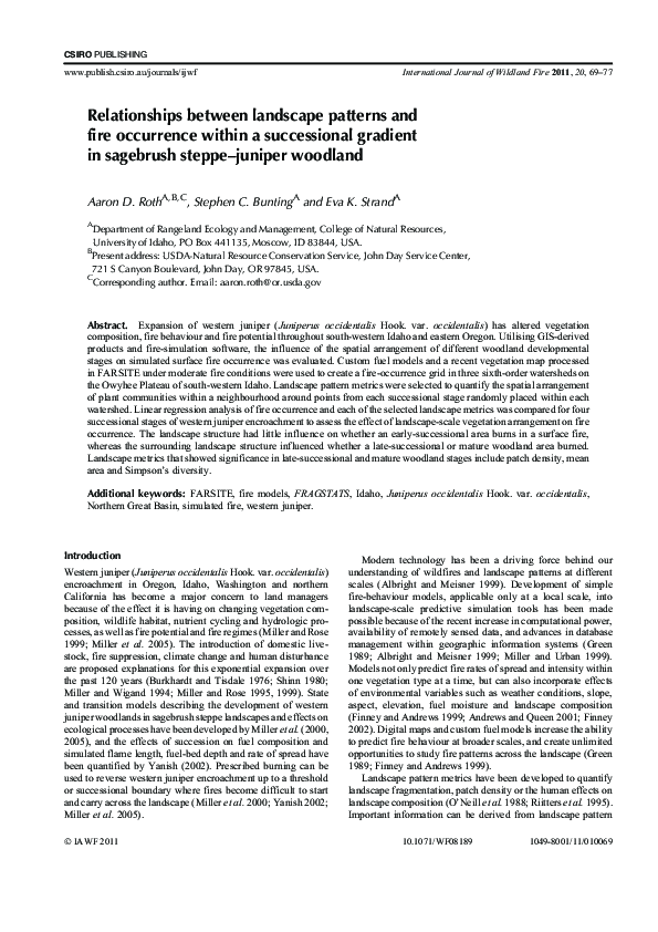 (PDF) Relationships between landscape patterns and fire occurrence ...
