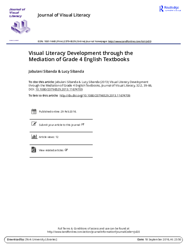 (PDF) Visual Literacy Development through the Mediation of Grade 4 ...