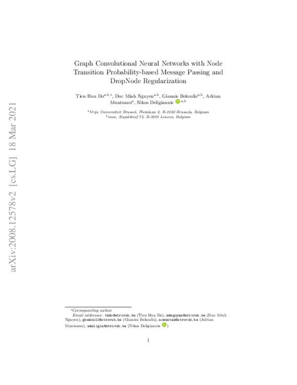 (PDF) Graph convolutional neural networks with node transition ...