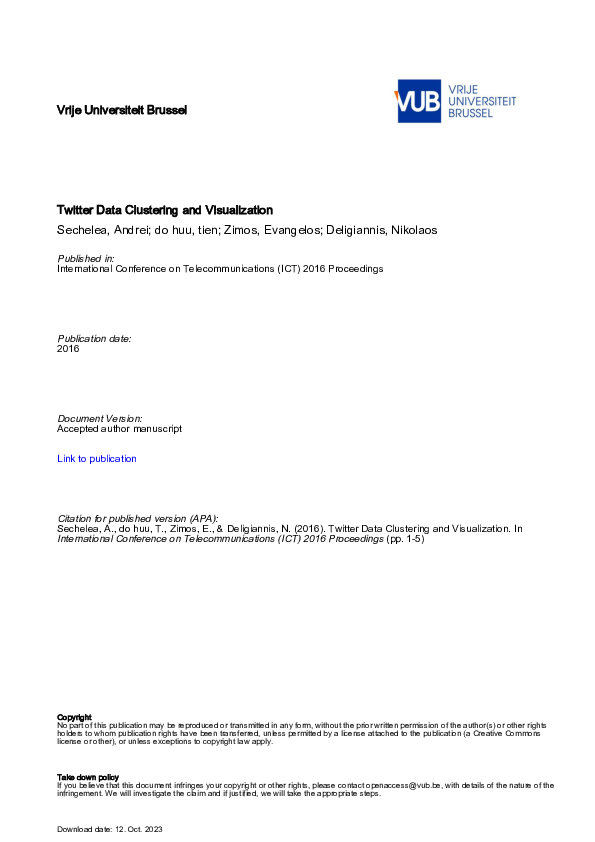 (PDF) Twitter data clustering and visualization