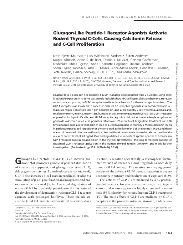 (PDF) Glucagon-Like Peptide-1 Receptor Agonists Activate Rodent Thyroid ...