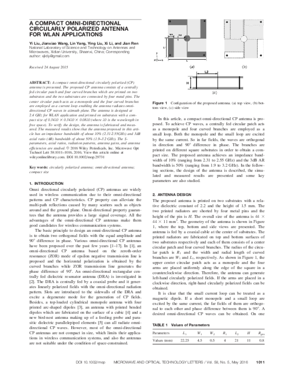 (PDF) A compact omni-directional circularly polarized antenna with ...