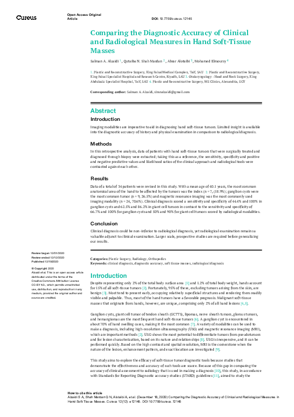 (PDF) Comparing the Diagnostic Accuracy of Clinical and Radiological ...