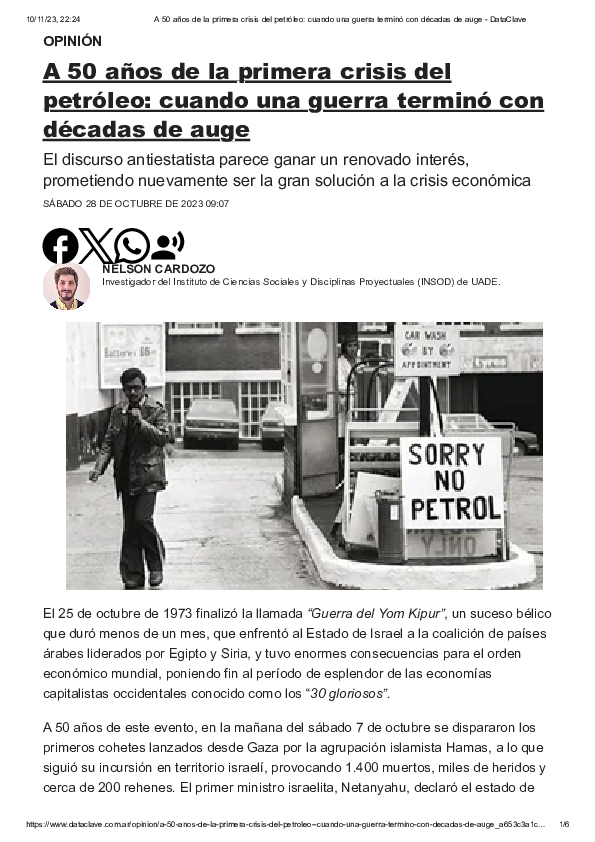 (PDF) A 50 años de la primera crisis del petróleo: cuando una guerra ...