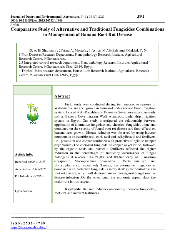 (PDF) Comparative Study of Alternative and Traditional Fungicides ...