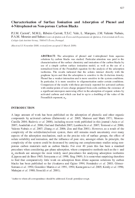 (PDF) Characterisation of Surface Ionisation and Adsorption of Phenol ...