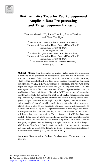 (PDF) Bioinformatics Tools for PacBio Sequenced Amplicon Data Pre ...