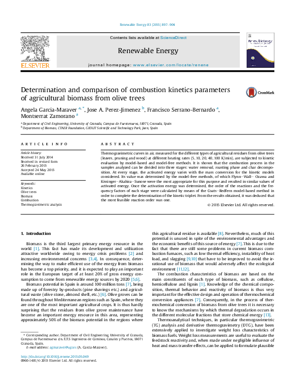 (PDF) Determination and comparison of combustion kinetics parameters of ...