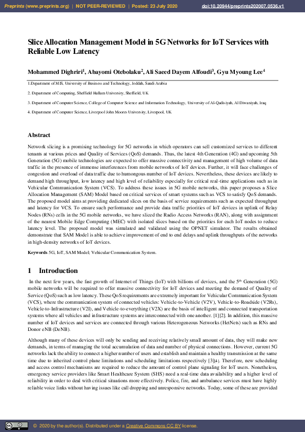 (PDF) Slice Allocation Management Model in 5G Networks for IoT Services ...