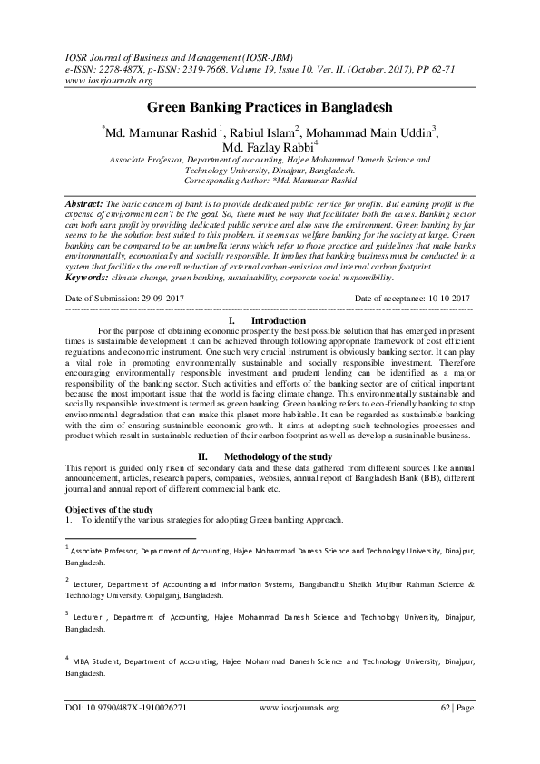 (PDF) Green Banking Practices in Bangladesh