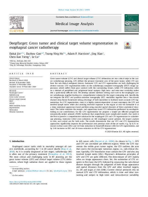 (PDF) DeepTarget: Gross tumor and clinical target volume segmentation ...