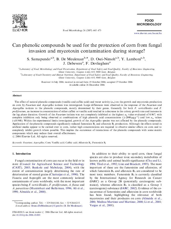 (PDF) Can phenolic compounds be used for the protection of corn from