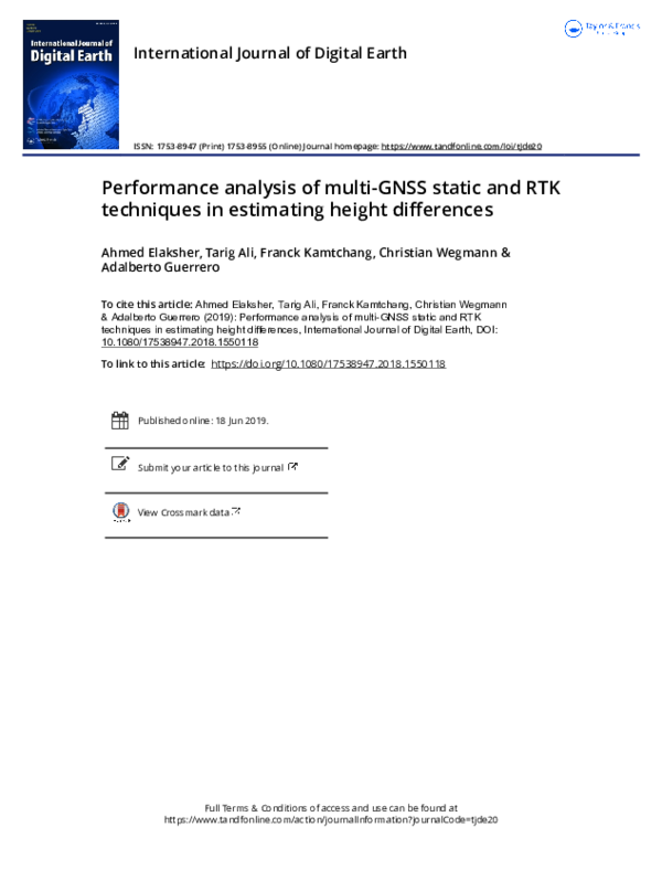 (PDF) Performance analysis of multi-GNSS static and RTK techniques in ...