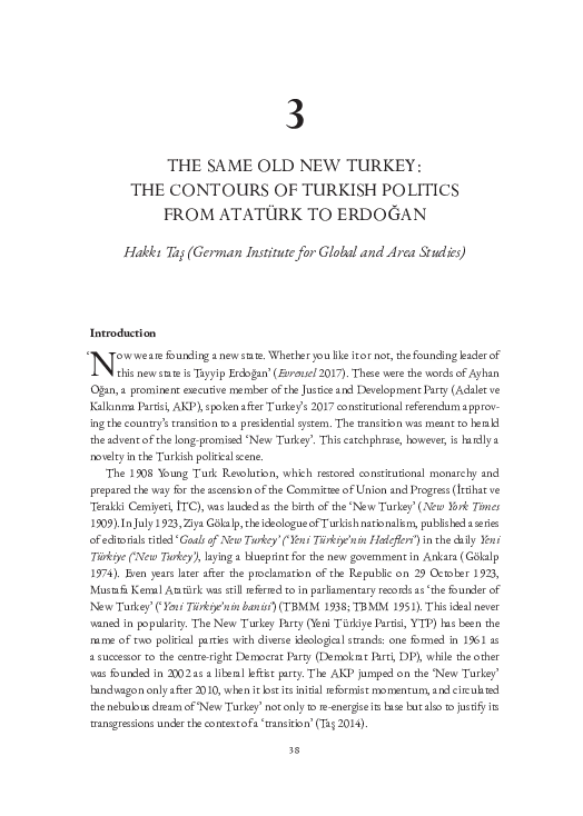 (PDF) The Same Old New Turkey: The Contours of Turkish Politics from ...