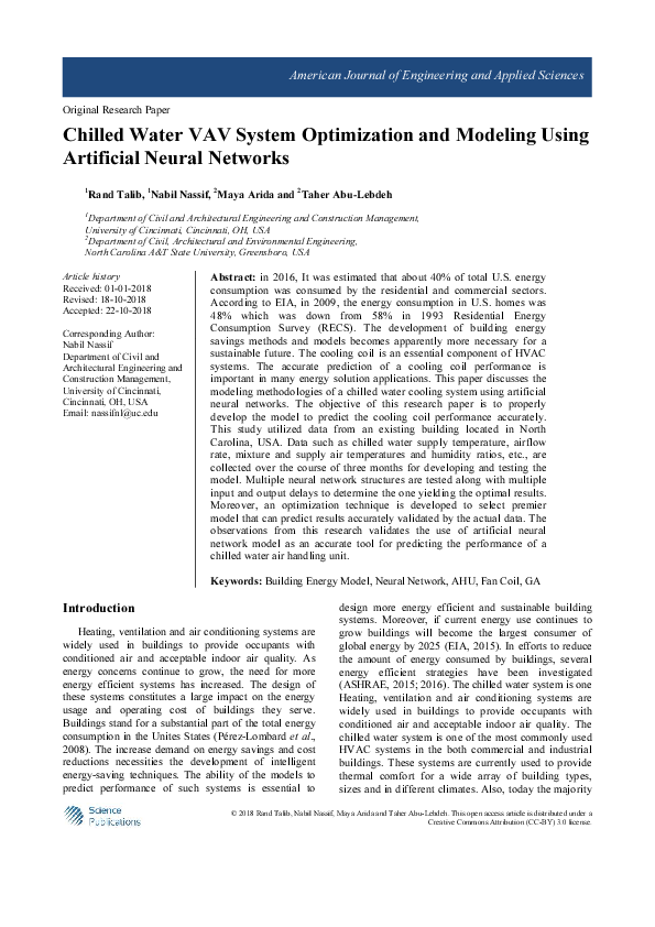 (PDF) Chilled Water VAV System Optimization and Modeling Using ...