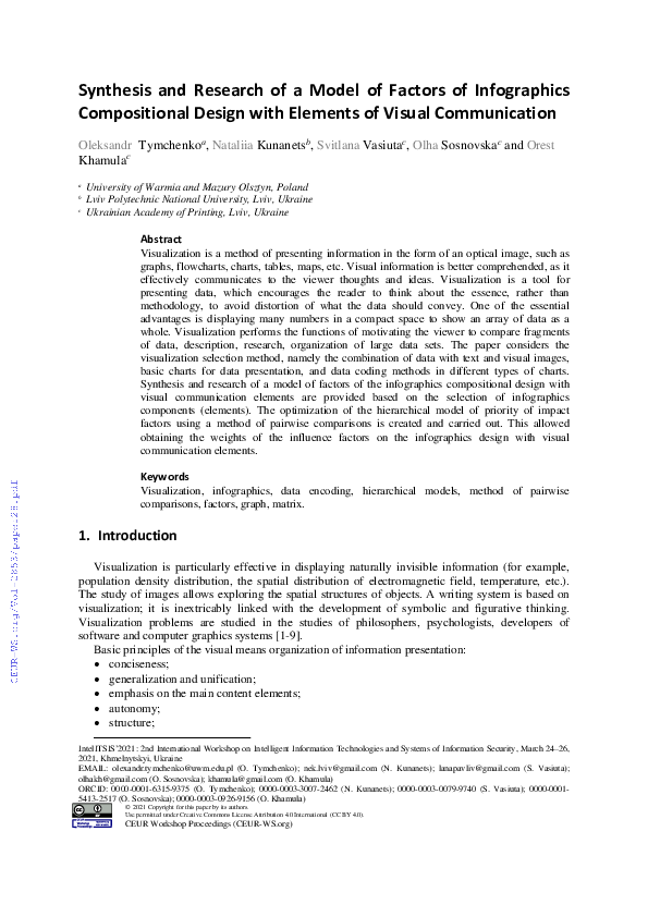 (PDF) Synthesis and Research of a Model of Factors of Infographics ...