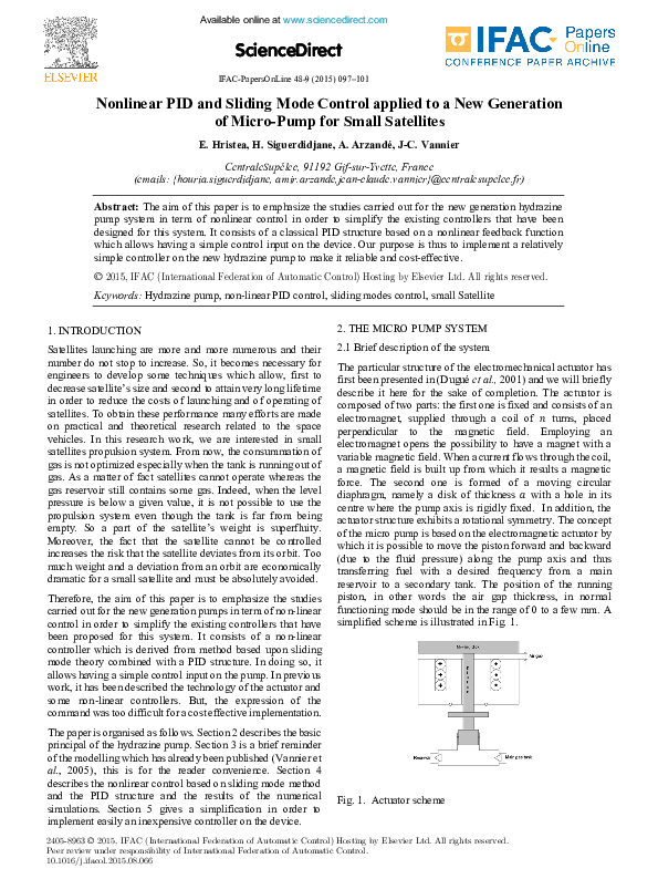 (PDF) Nonlinear PID and Sliding Mode Control applied to a New ...