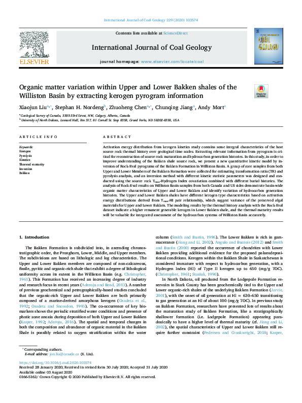 (PDF) Organic matter variation within Upper and Lower Bakken shales of ...