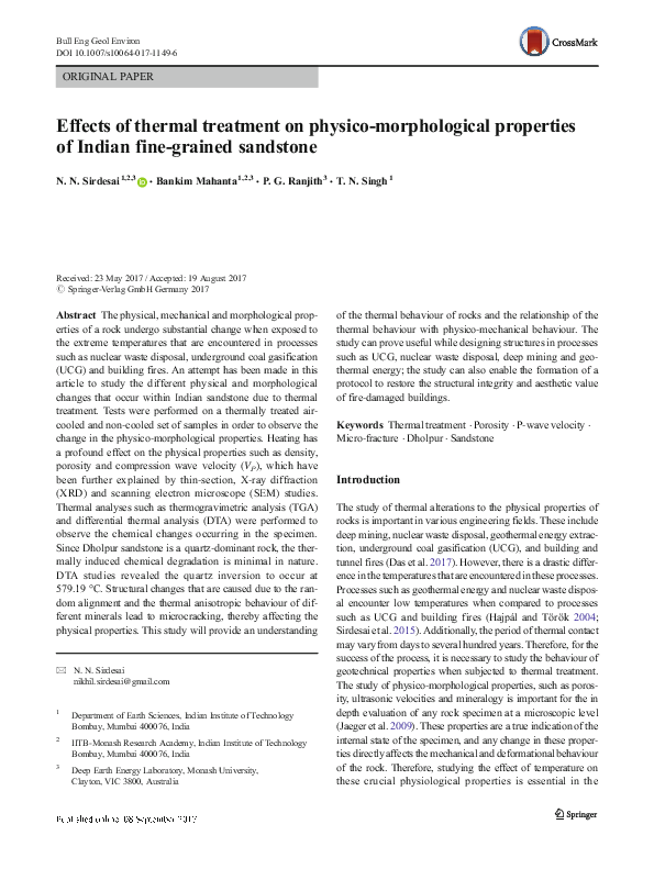 (PDF) Effects of thermal treatment on physico-morphological properties ...