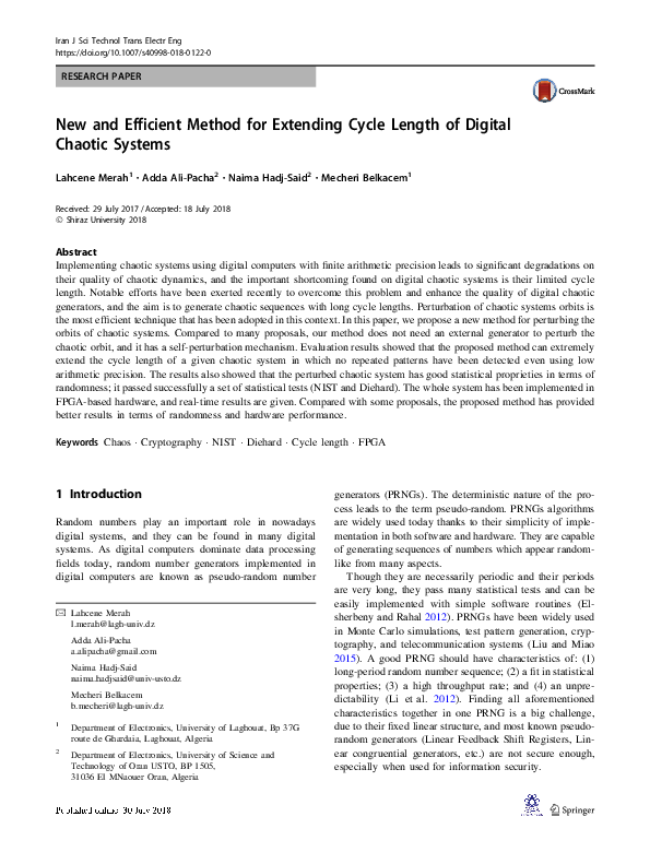 (PDF) New and Efficient Method for Extending Cycle Length of Digital ...
