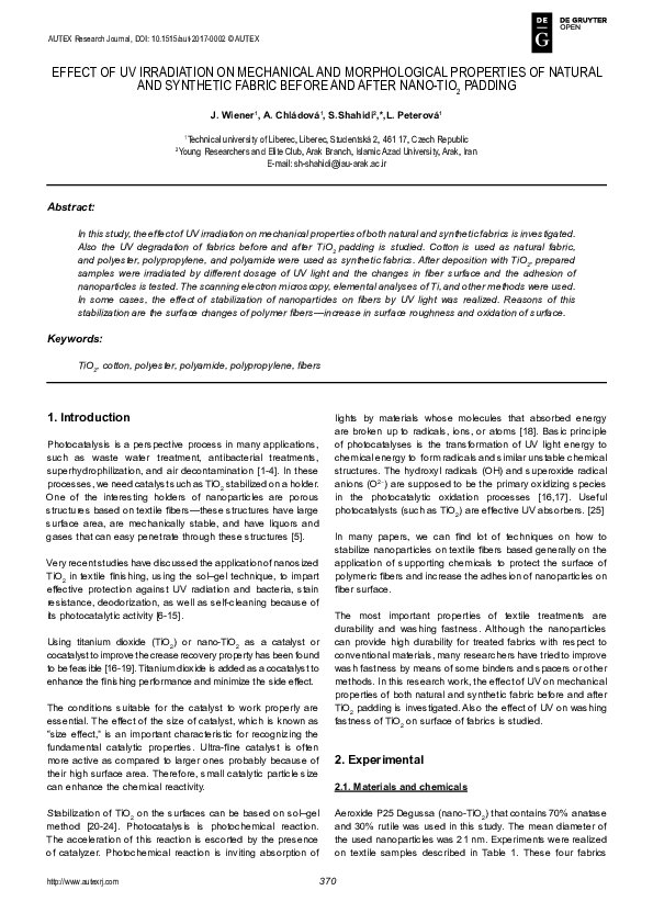 (PDF) Effect of UV Irradiation on Mechanical and Morphological ...