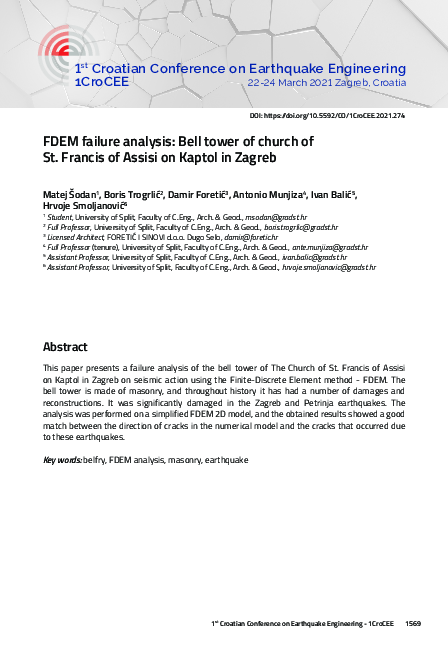 (PDF) Fdem Failure Analysis: Bell Tower of Church of St. Francis of ...