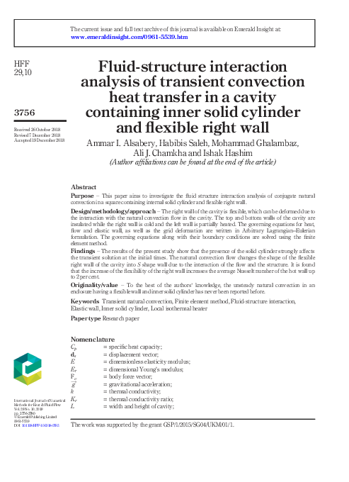 (PDF) Fluid‐structure interaction analysis of transcatheter aortic ...