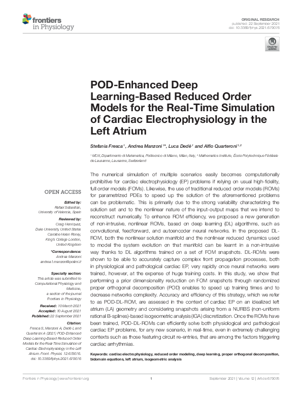 (PDF) POD-Enhanced Deep Learning-Based Reduced Order Models for the ...
