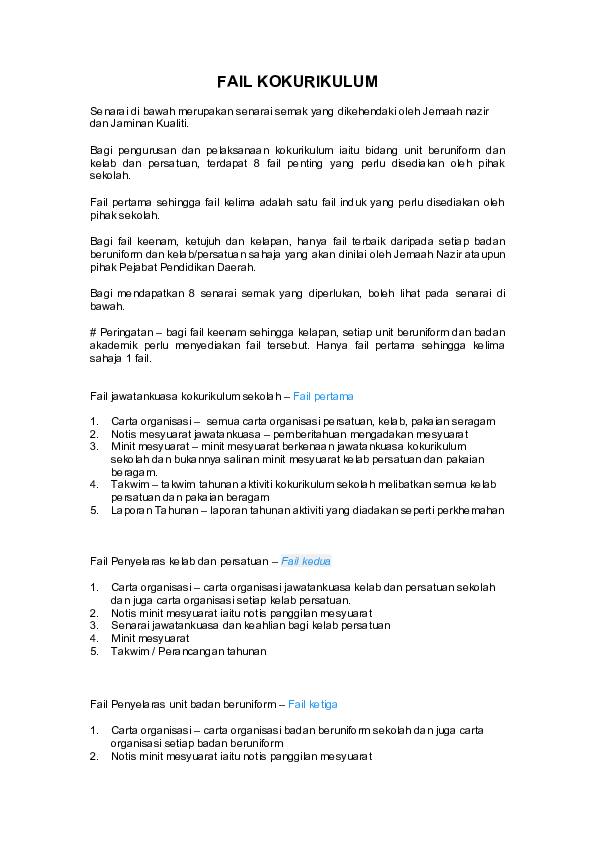 (DOC) FAIL KOKURIKULUM