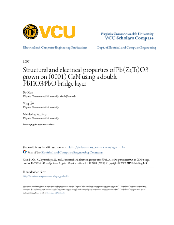 (PDF) Structural and electrical properties of Pb(Zr,Ti)O3 films grown ...
