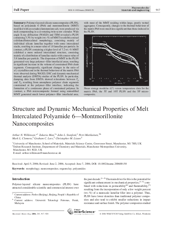 (PDF) Structure and dynamic mechanical properties of highly oriented PS ...