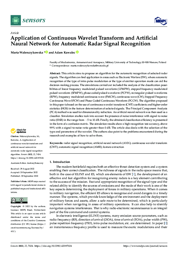 (PDF) Application of Continuous Wavelet Transform and Artificial Naural ...