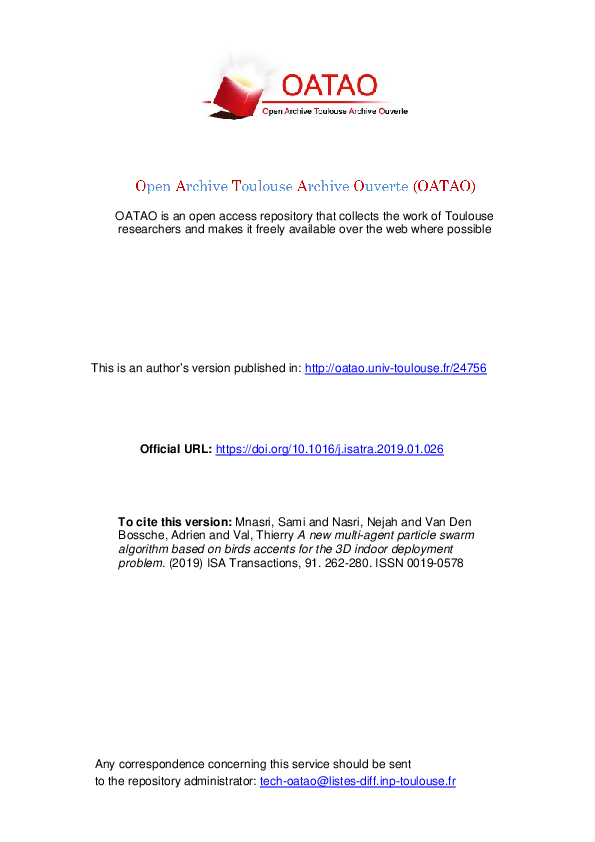 (PDF) A new multi-agent particle swarm algorithm based on birds accents ...