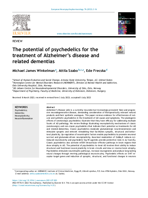 (PDF) The potential of psychedelics for the treatment of Alzheimer's ...