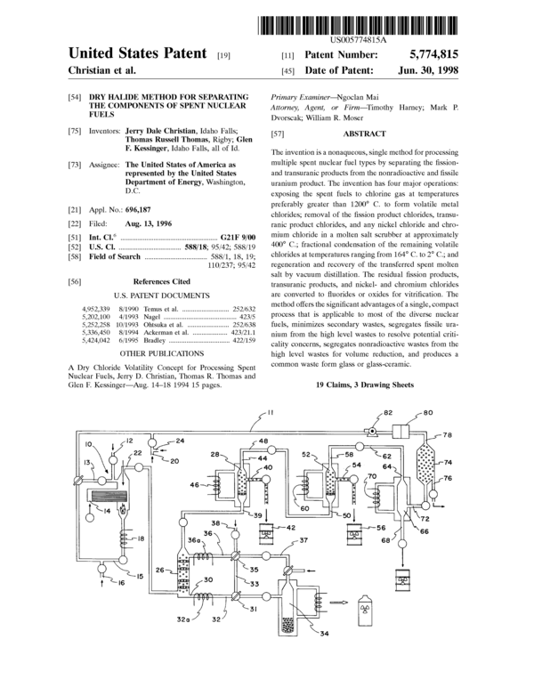 (PDF) Dry halide method for separating the components of spent nuclear ...