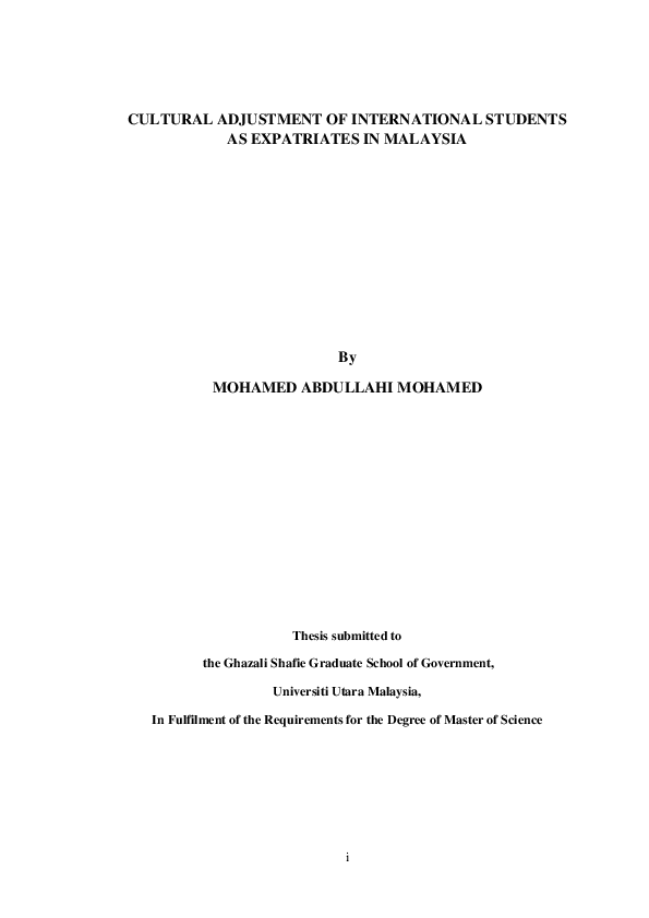 (PDF) Cultural adjustment of international students as expatriates in ...