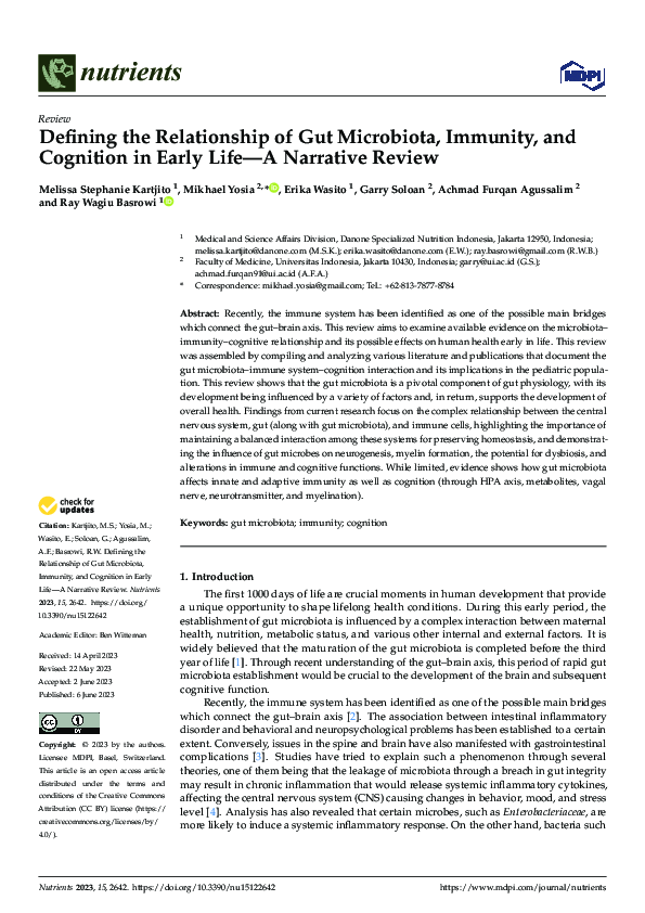(PDF) Defining the Relationship of Gut Microbiota, Immunity, and ...