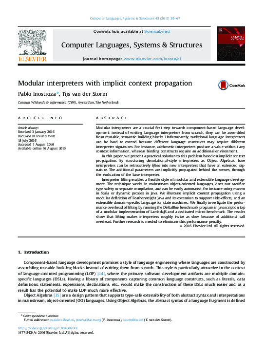 (PDF) Modular interpreters with implicit context propagation