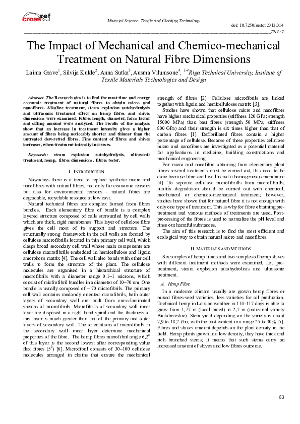 (PDF) The Impact of Mechanical and Chemico-mechanical Treatment on ...