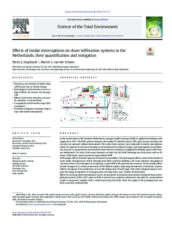 (PDF) Effects of intake interruptions on dune infiltration systems in ...