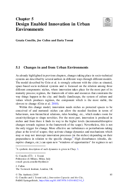 (PDF) Design Enabled Innovation in Urban Environments