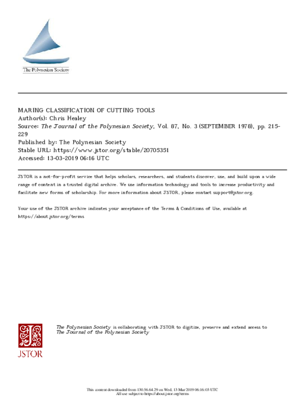 (PDF) MARING CLASSIFICATION OF CUTTING TOOLS Christopher J Healey