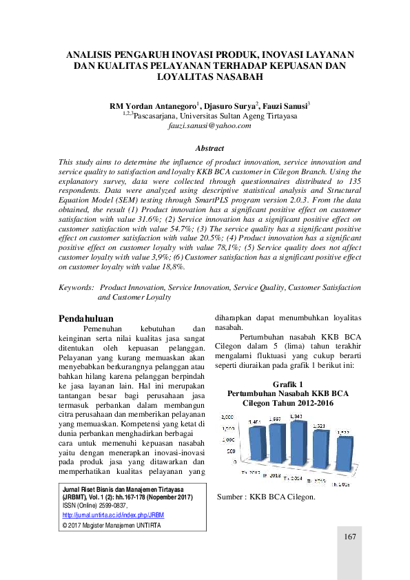 (PDF) Analisis Pengaruh Inovasi Produk, Inovasi Layanan Dan Kualitas ...